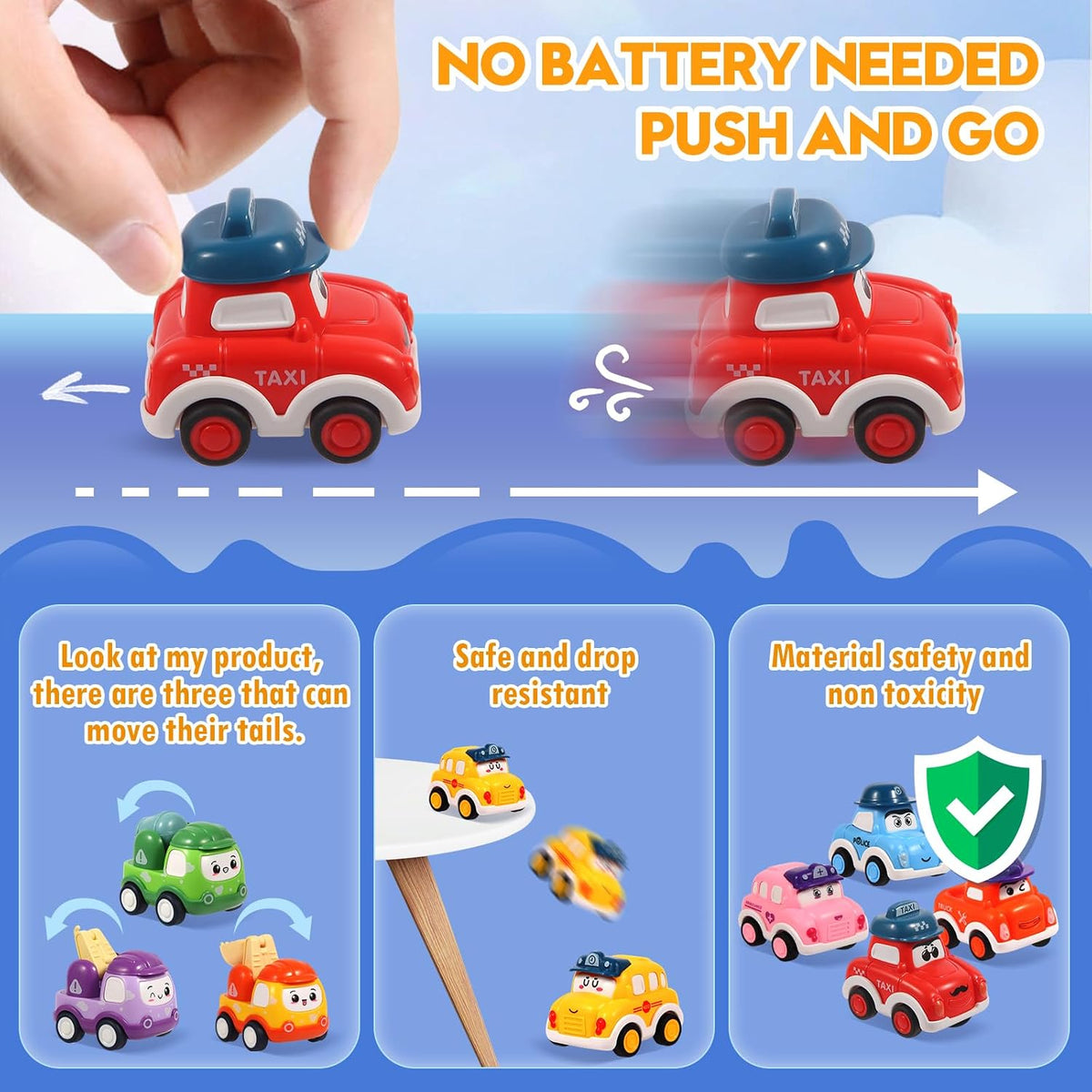 12 Pcs Pull Back Cars Set for Toddlers