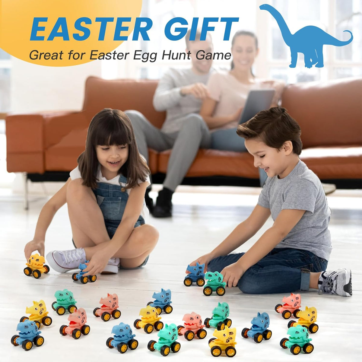 18 Pcs Dinosaur Pull Back Cars Set