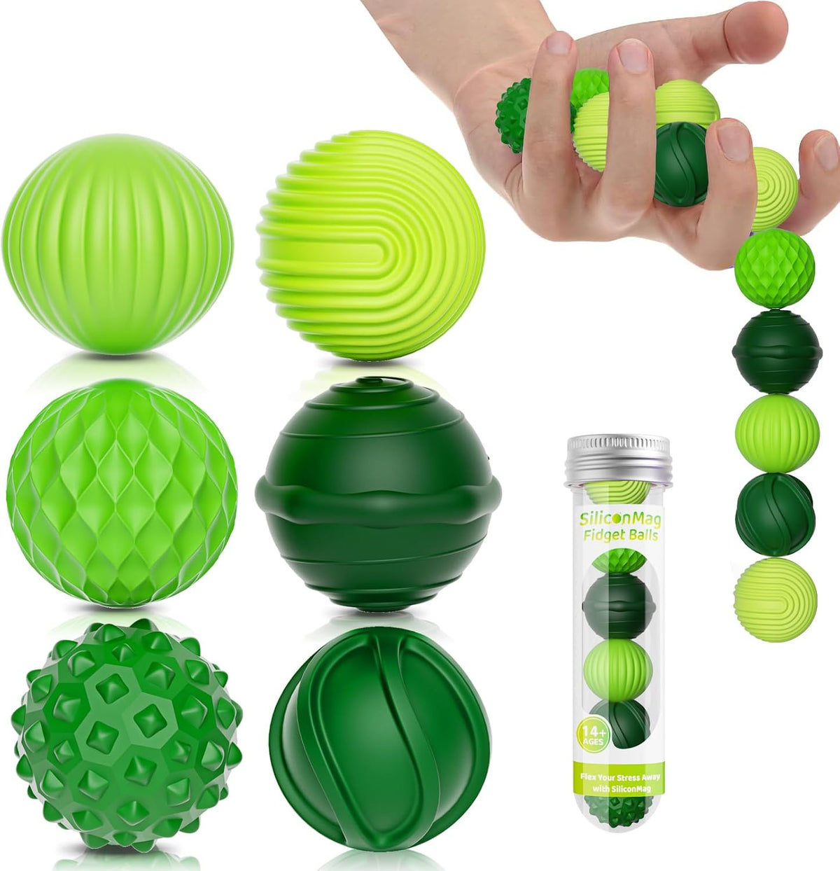 Magnetic Fidget Balls, 6 Pack