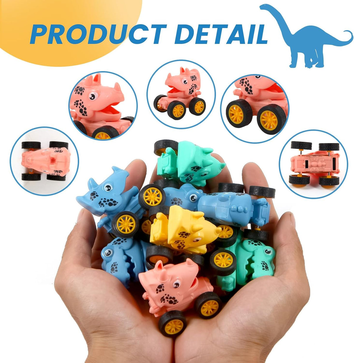 18 Pcs Dinosaur Pull Back Cars Set