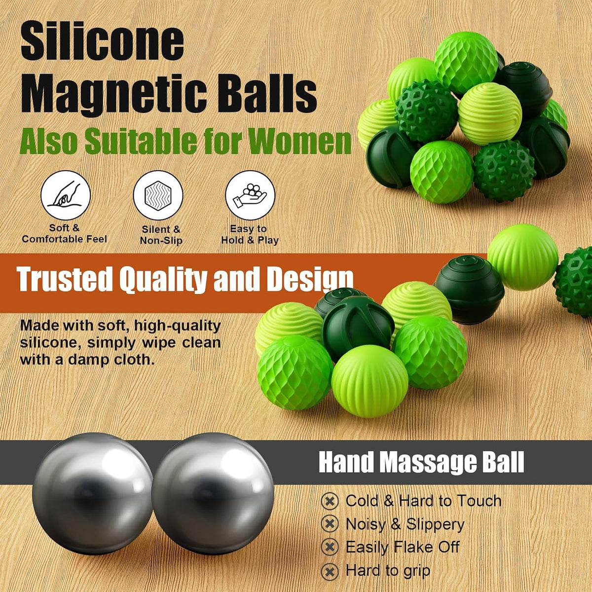 Magnetic Fidget Balls, 6 Pack