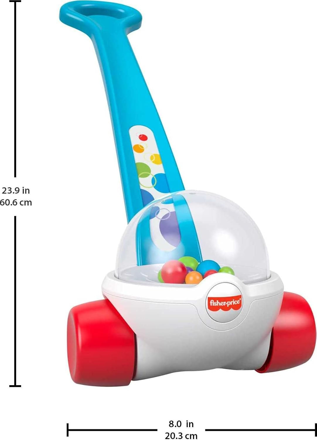 Corn Popper, Blue Push-Along Toy
