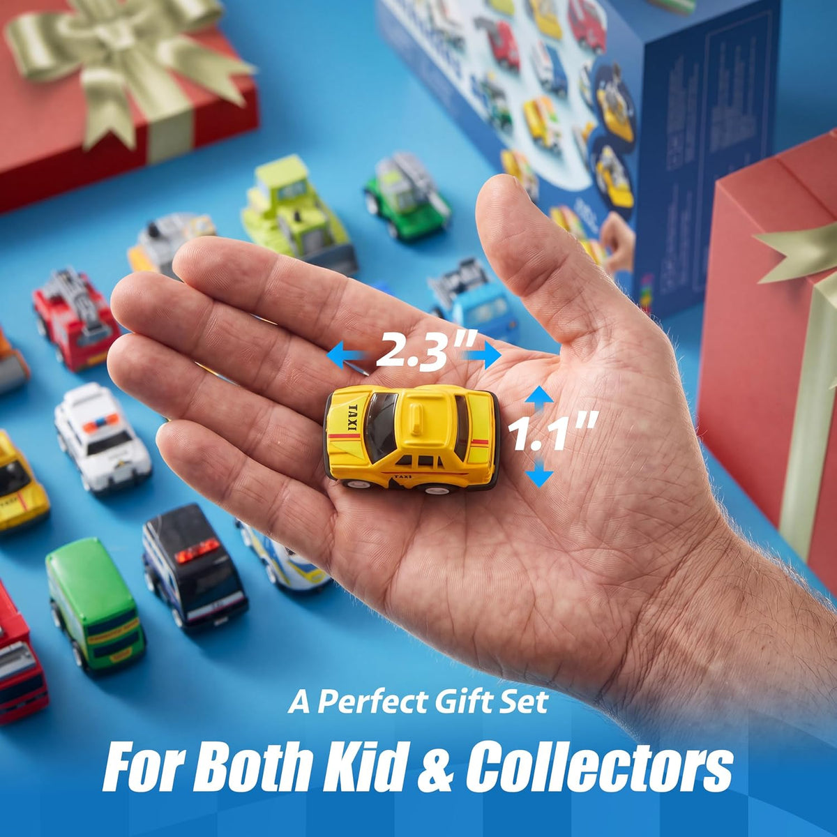 18 Pcs Pull Back City Cars and Trucks