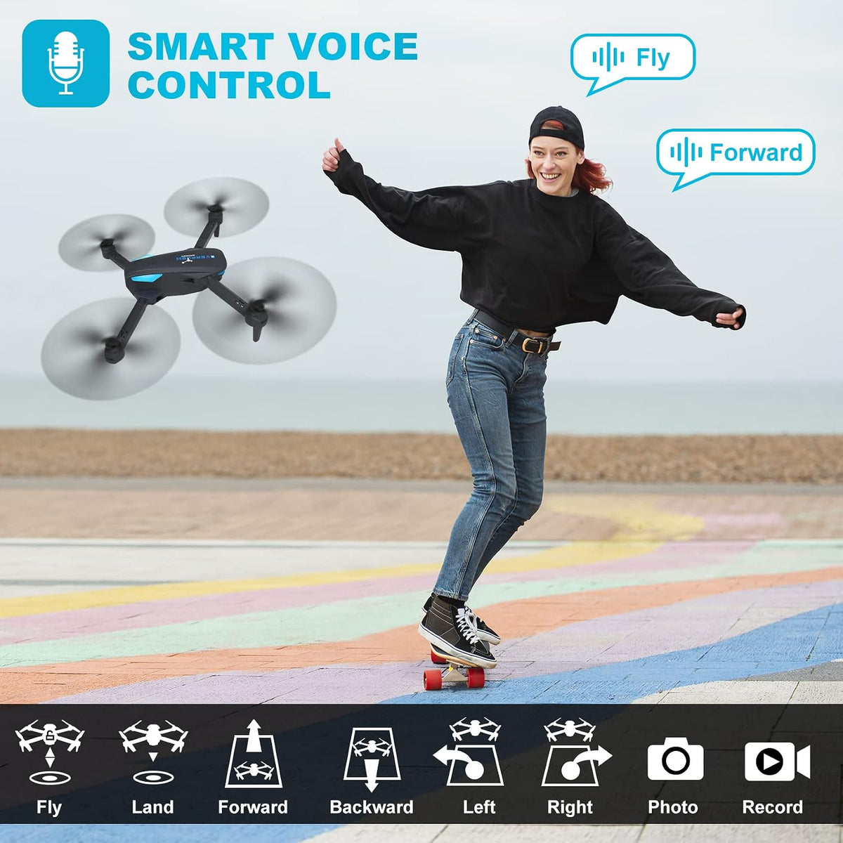 1080P Foldable Drone with Camera for Beginners and Adults