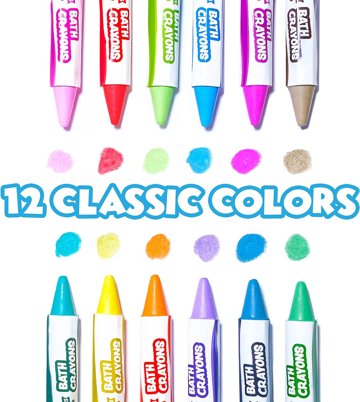 Smooth Bath Crayons, 12 Pack