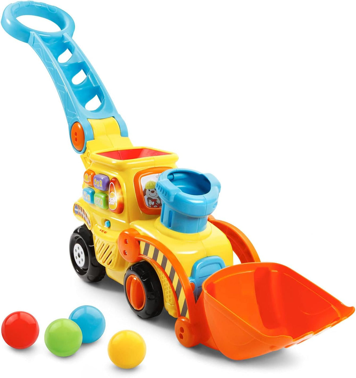 Pop-A-Balls Push and Pop Bulldozer, Yellow