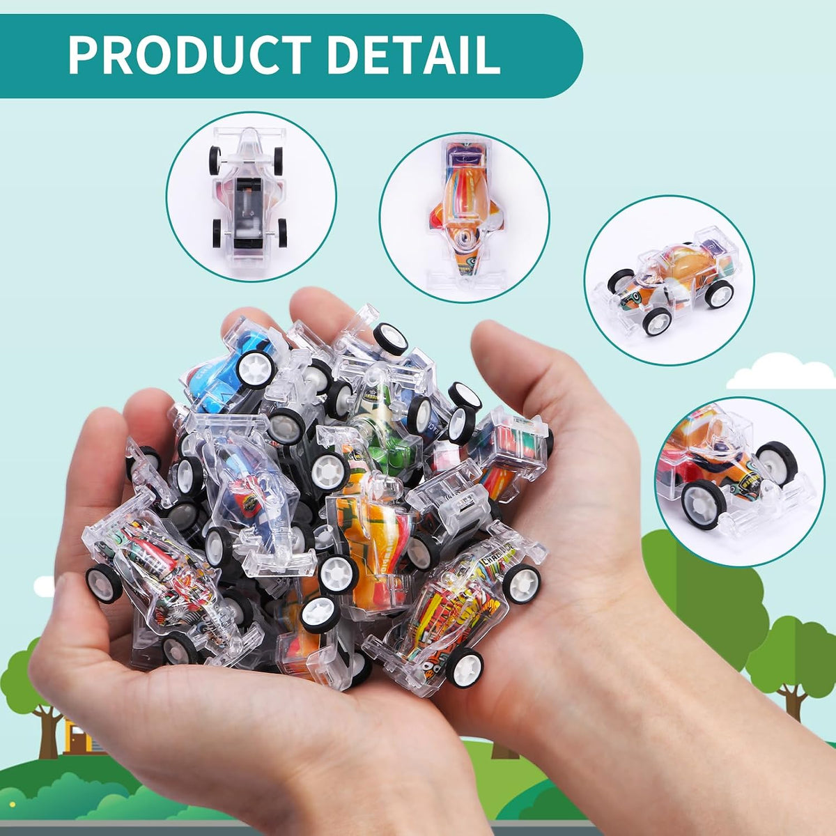 45 Pack Mini Pull Back Go Kart Cars