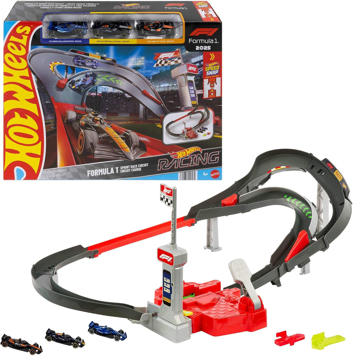 Sprint Race Circuit Track Set with 3 Cars