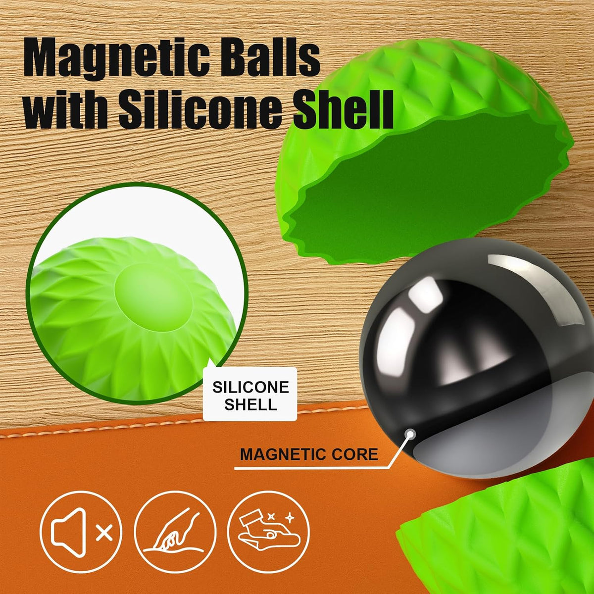 Magnetic Fidget Balls, 6 Pack