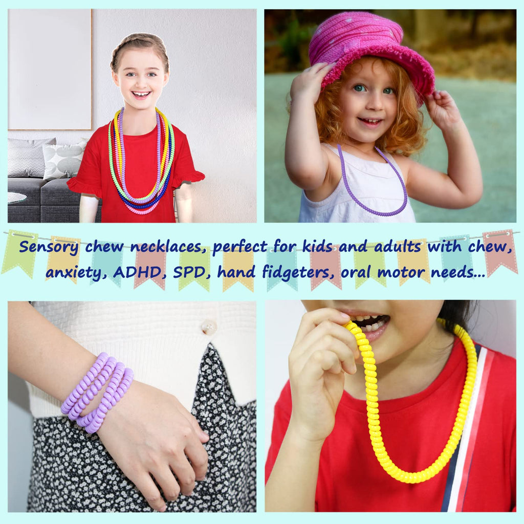 Sensory Chew Necklaces for Kids, 6 Pack