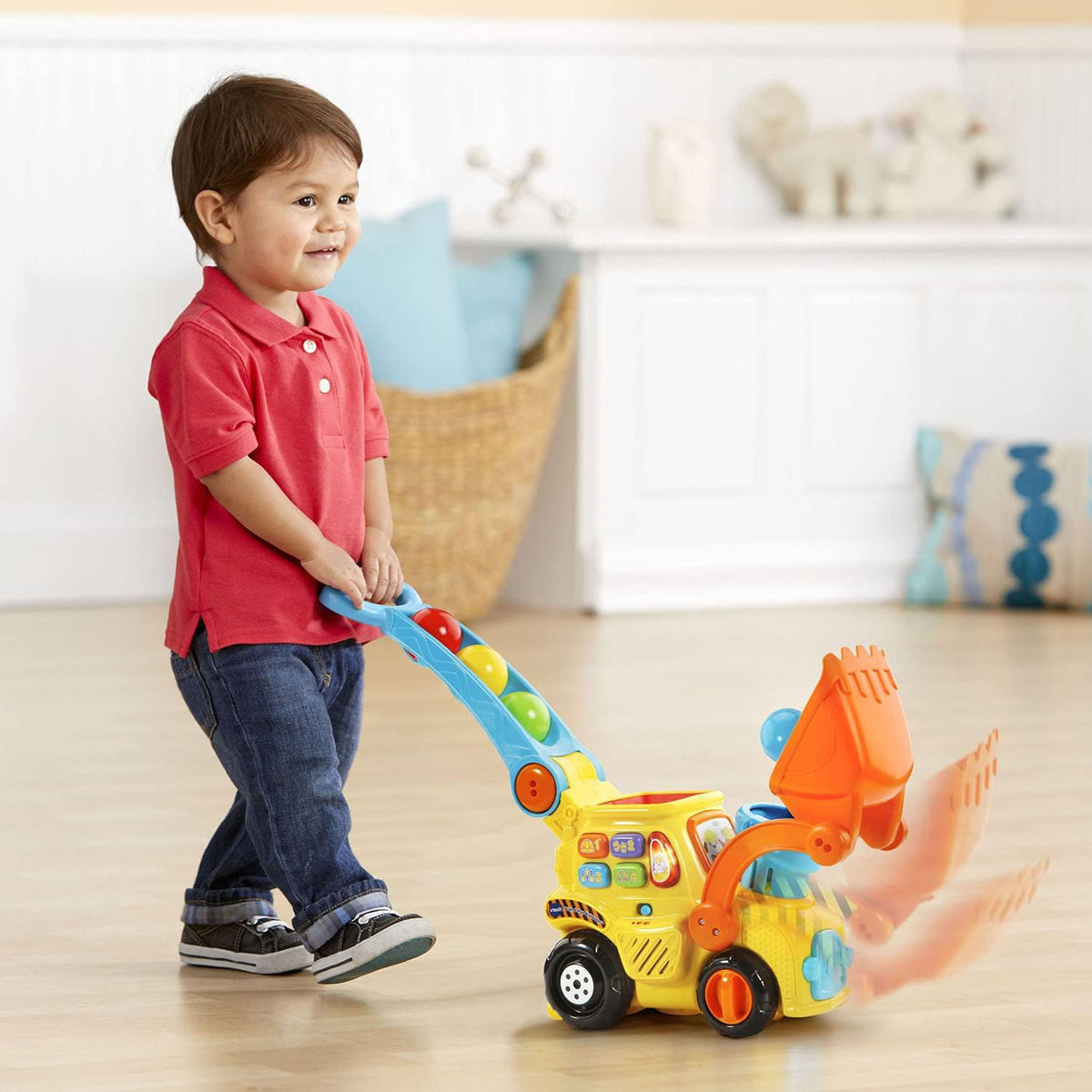 Pop-A-Balls Push and Pop Bulldozer, Yellow