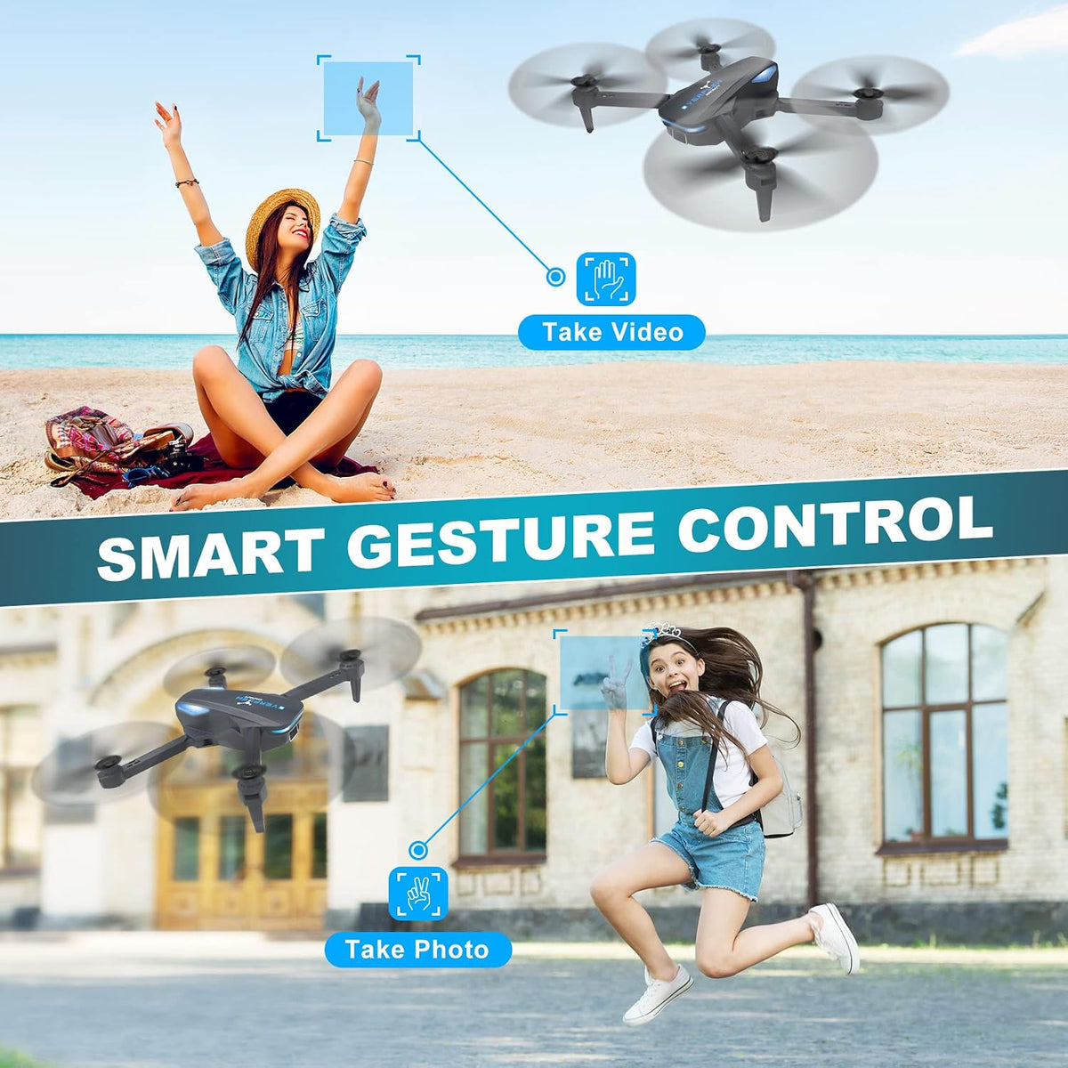 1080P Foldable Drone with Camera for Beginners and Adults