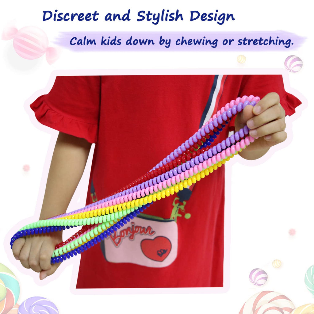 Sensory Chew Necklaces for Kids, 6 Pack