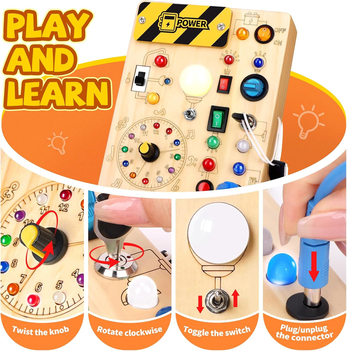 Busy Board for Toddlers, Montessori Toy for 1-3 Year Olds