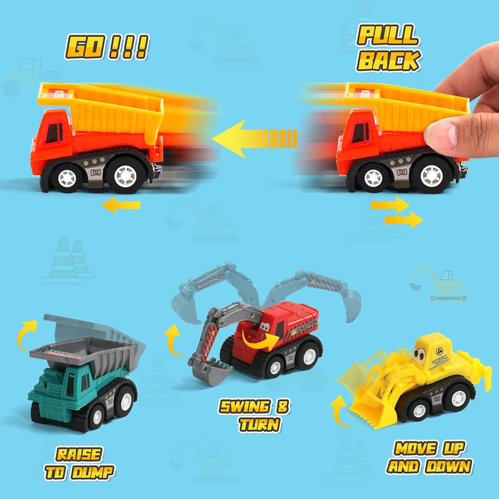 Mini Pull Back Construction Cars