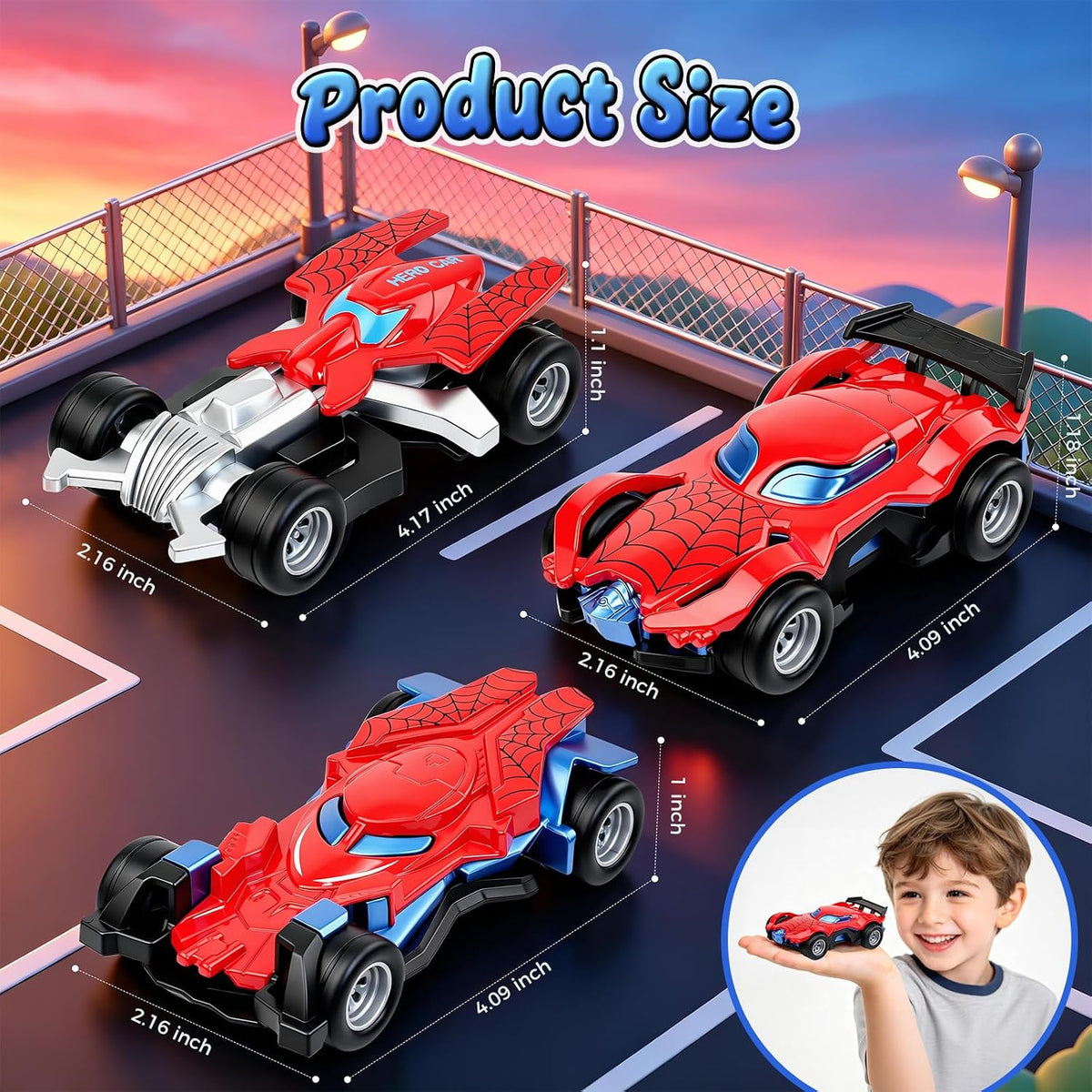 3 Pack Pull Back Cars