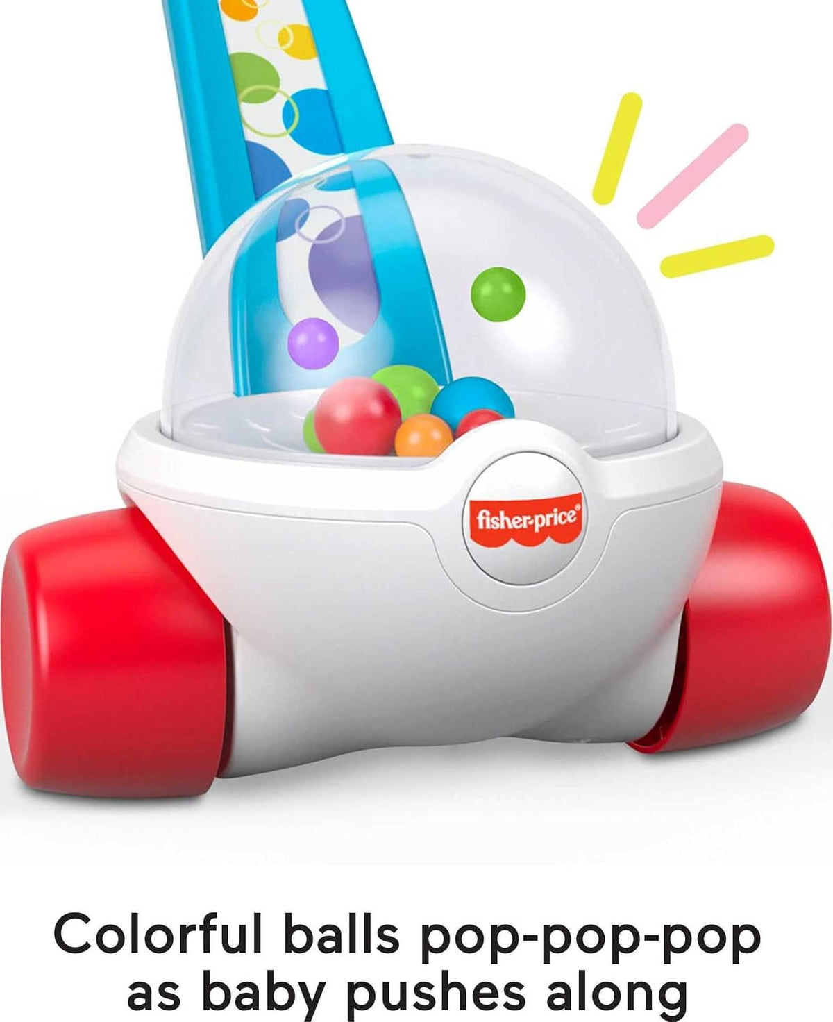 Corn Popper, Blue Push-Along Toy