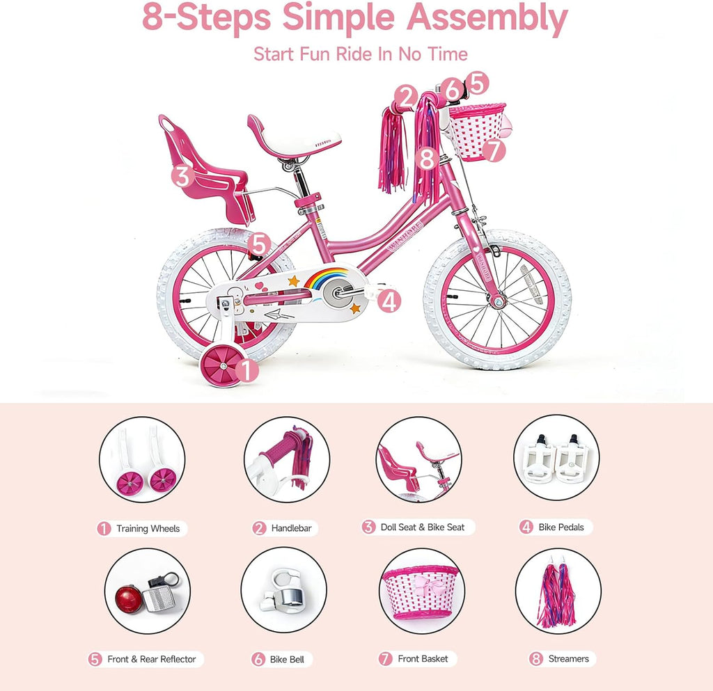 Fairy Girls Bike with Doll Seat