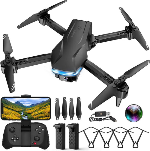 1080P Foldable Drone with Camera for Adults, 2 Batteries