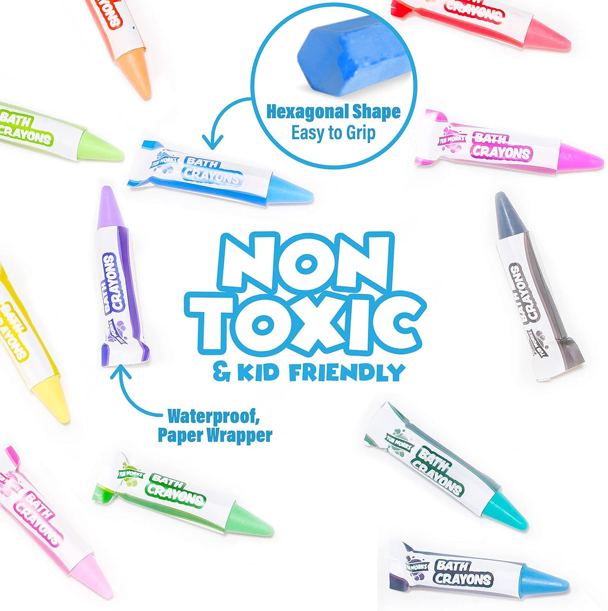 Smooth Bath Crayons, 12 Pack
