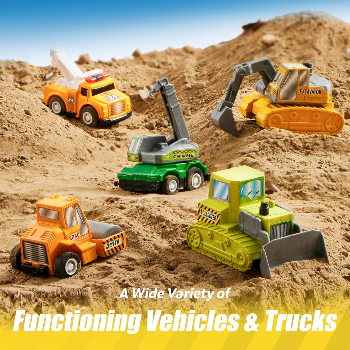 18 Pcs Pull Back City Cars and Trucks