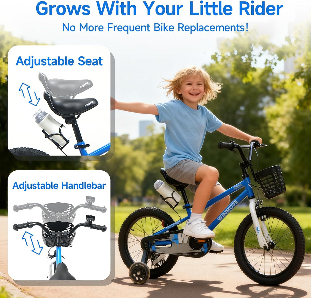 Hero 12-18 Inch Bike with Light up Training Wheels