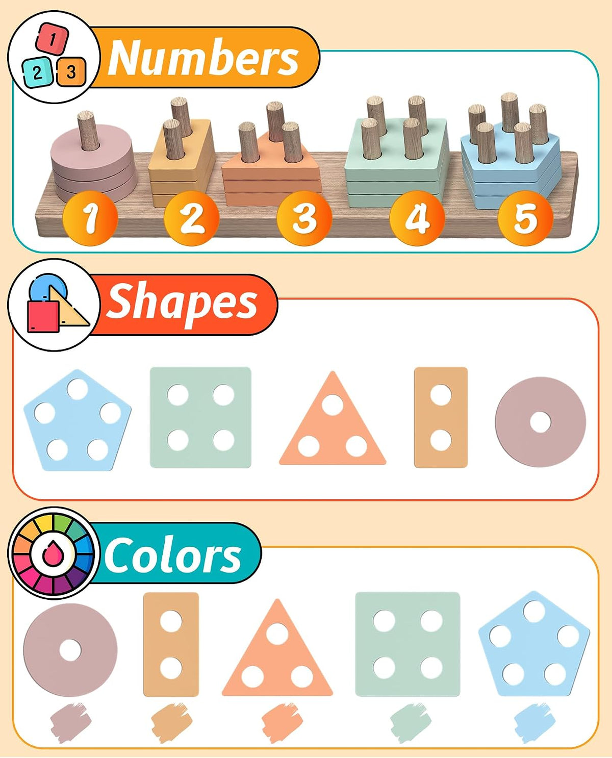 Montessori Toys for 1-2 Year Olds, Shape Sorter