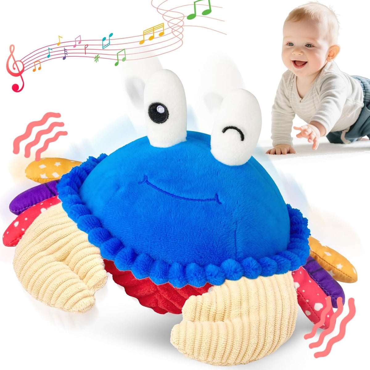 Interactive Crawling Crab Toy, Musical with 40 Songs