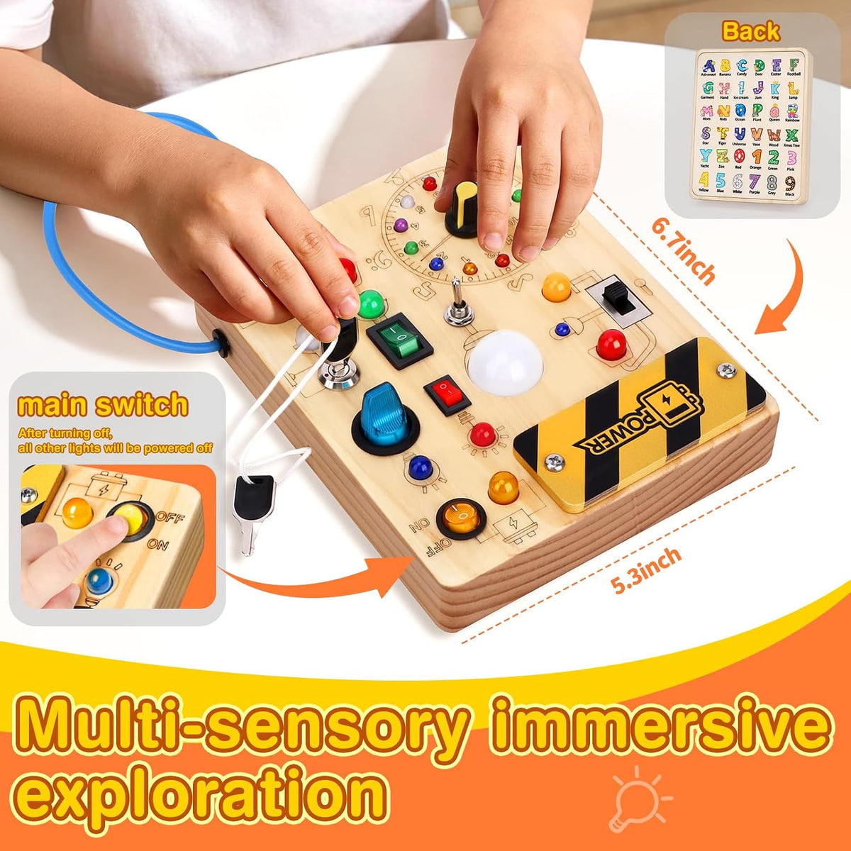 Busy Board for Toddlers, Montessori Toy for 1-3 Year Olds