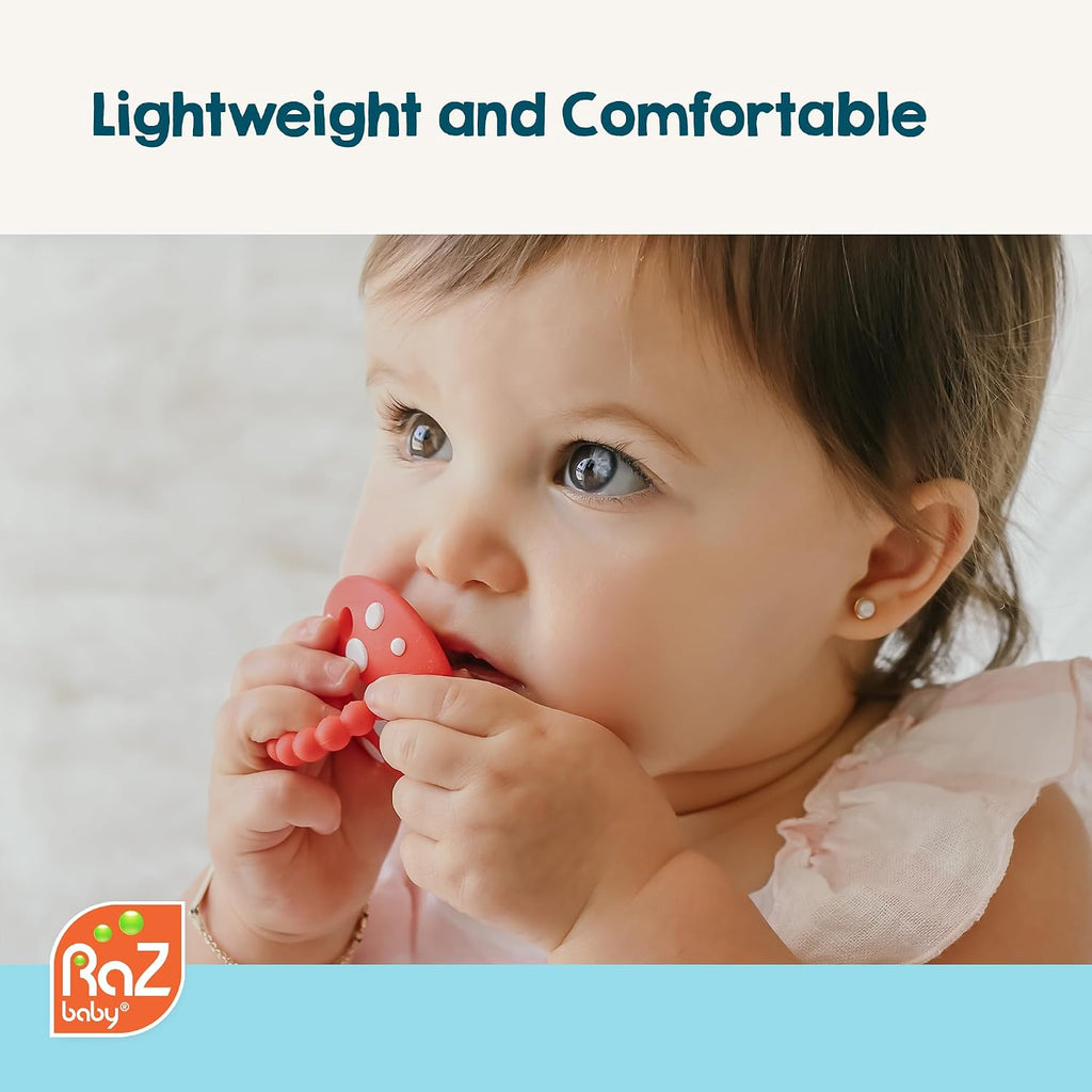Soft Silicone Infant Teether Toy with Massaging Bristles, 3M+