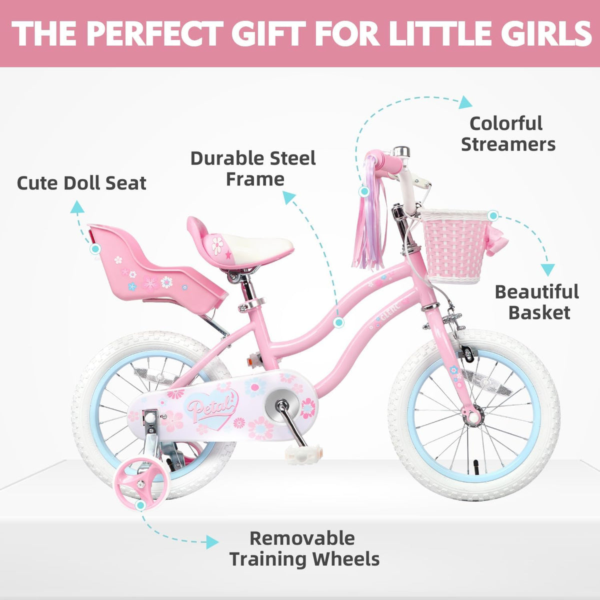 Petal Girls Bike 12-18 Inch, Ages 2-9