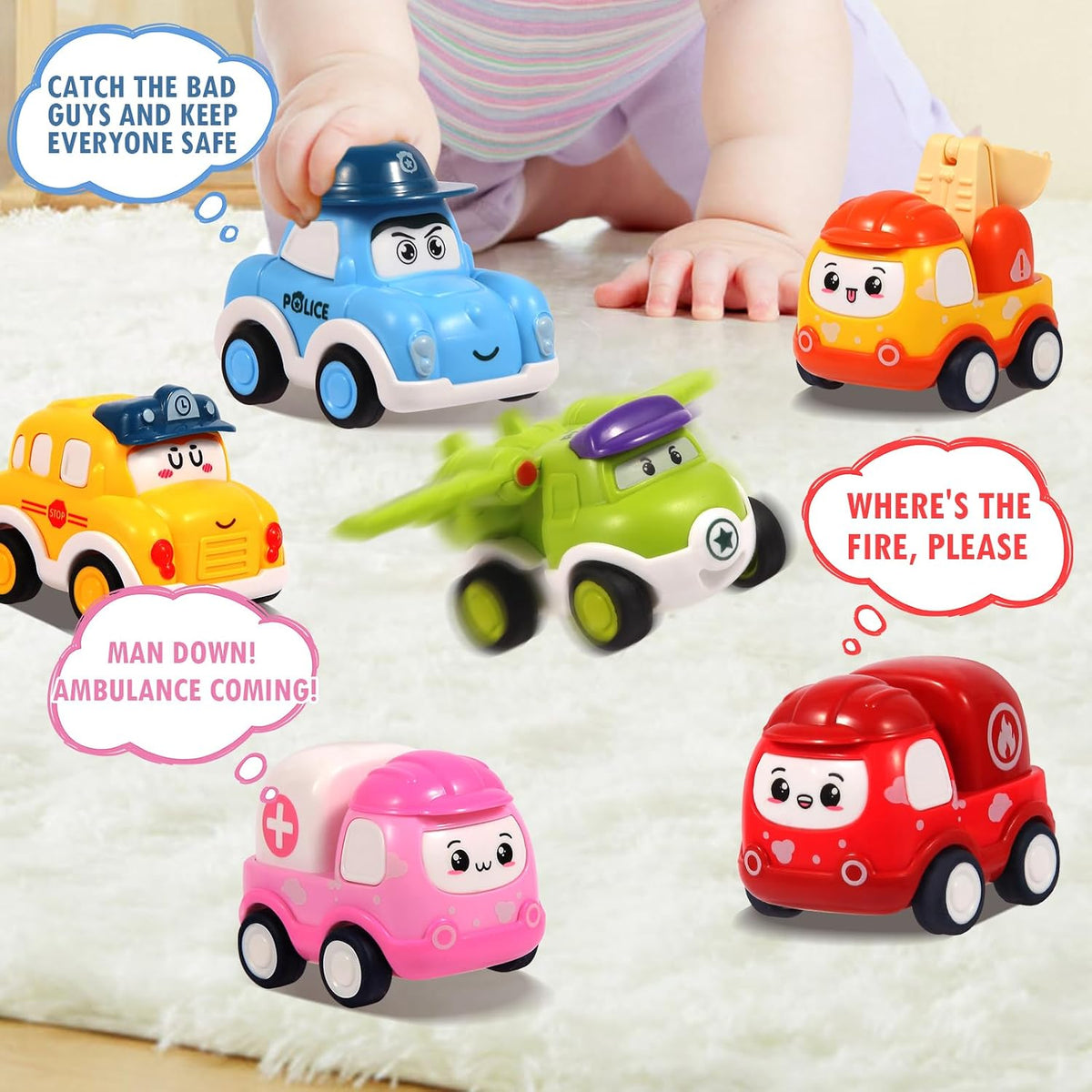 12 Pcs Pull Back Cars Set for Toddlers
