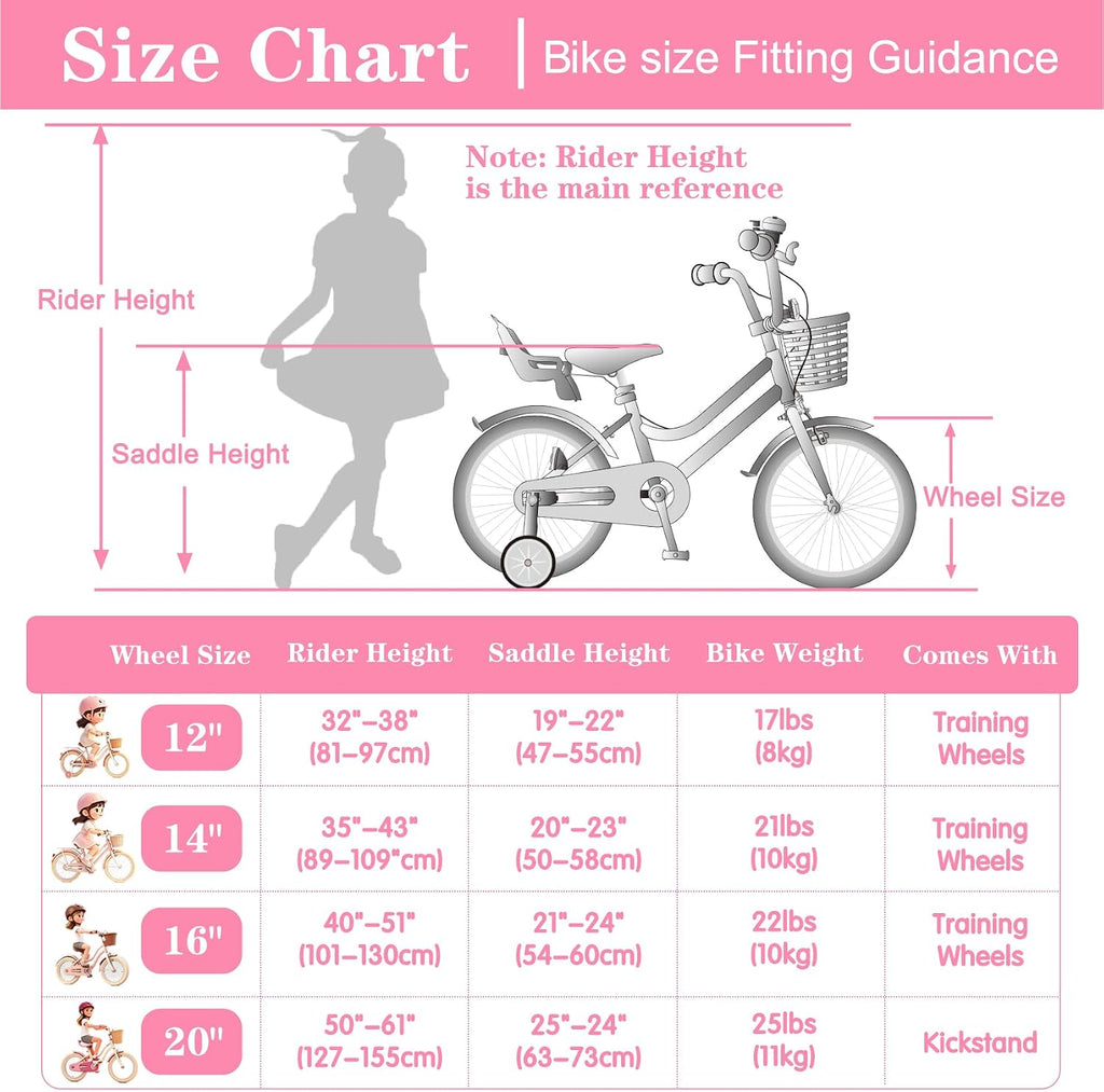 12-20 Inch Toddler Girls Bike