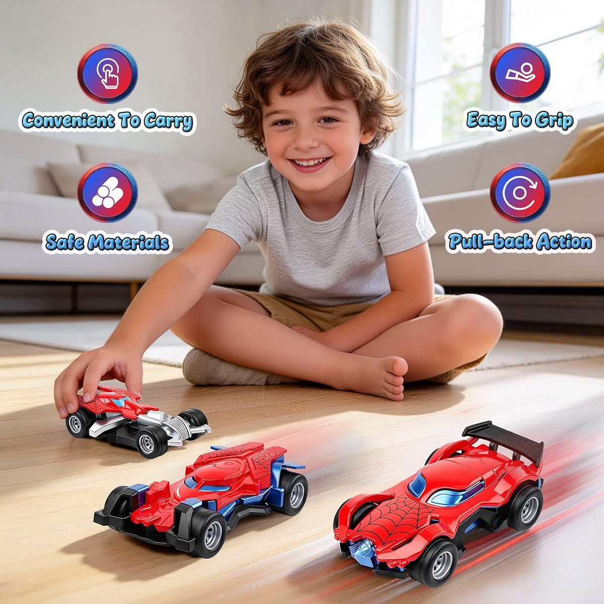 3 Pack Pull Back Cars