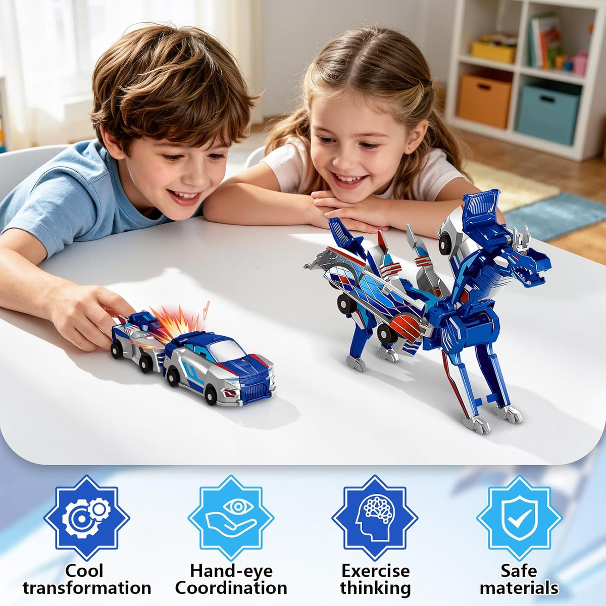 Collision-Transforming Dinosaur Car