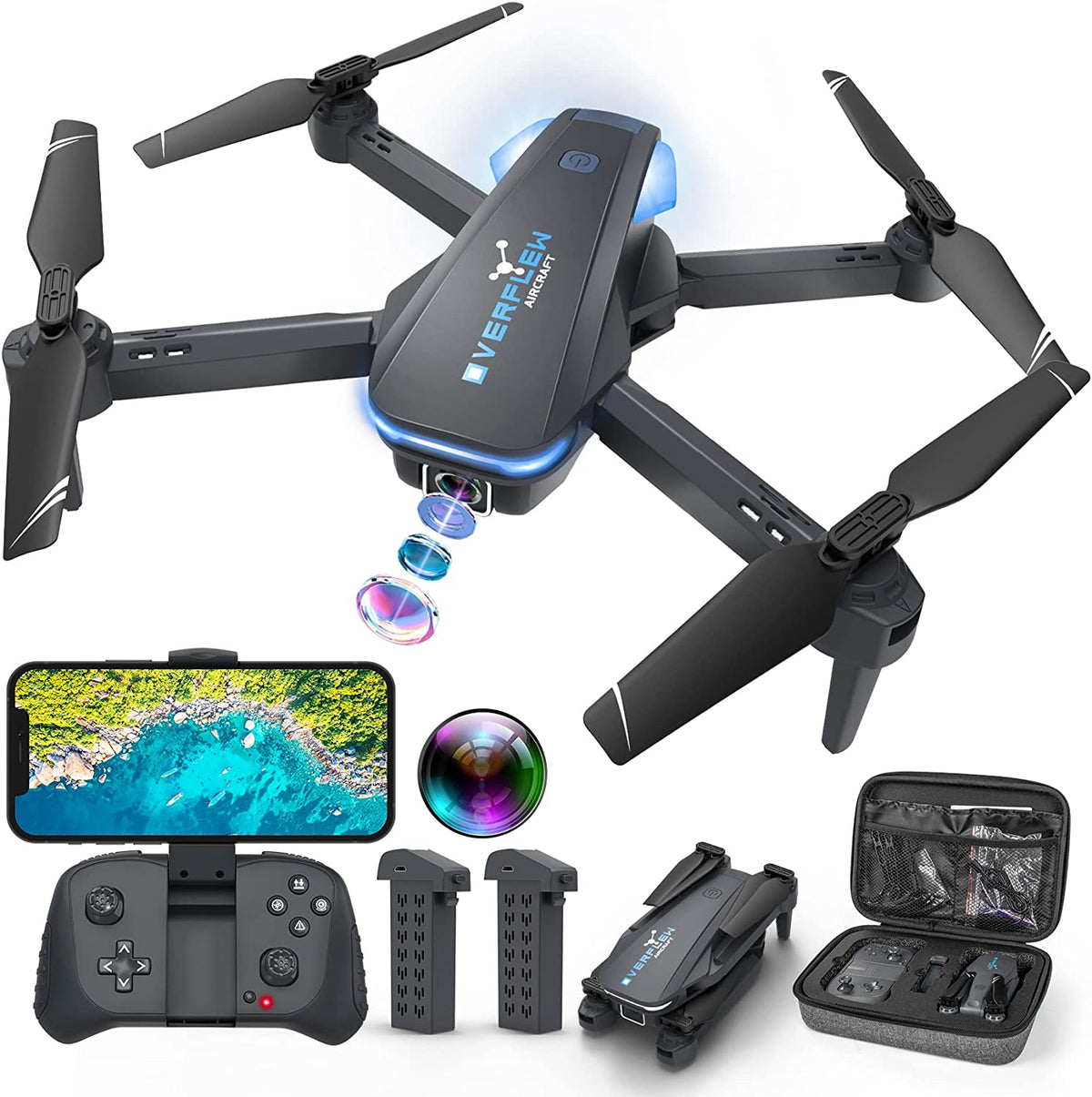 1080P Foldable Drone with Camera for Beginners and Adults