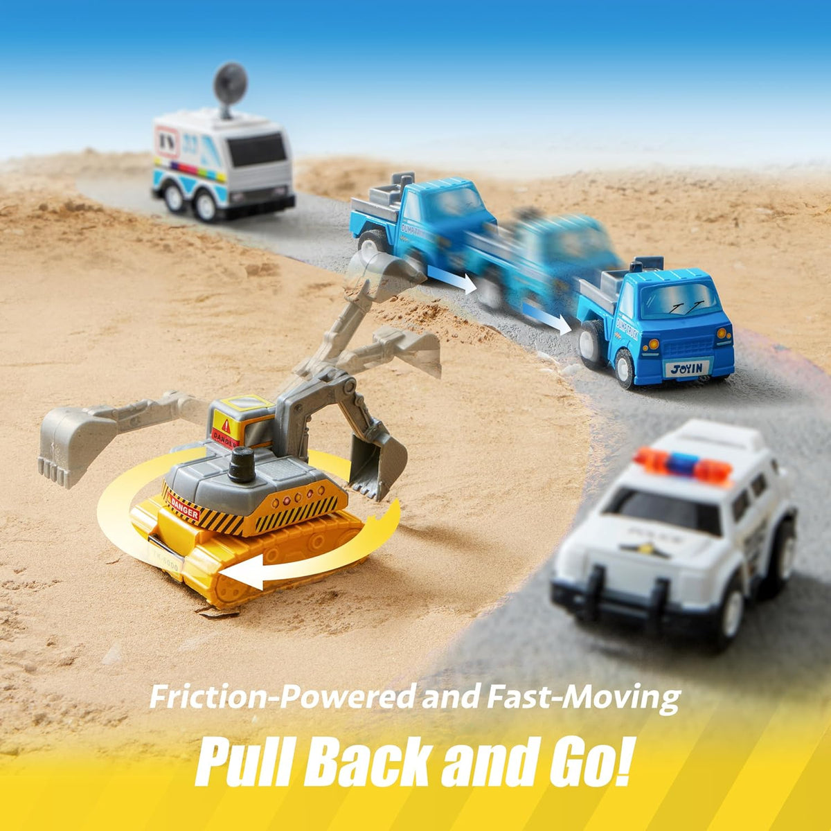 18 Pcs Pull Back City Cars and Trucks