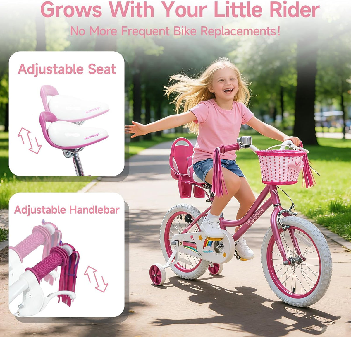 Fairy Girls Bike with Doll Seat